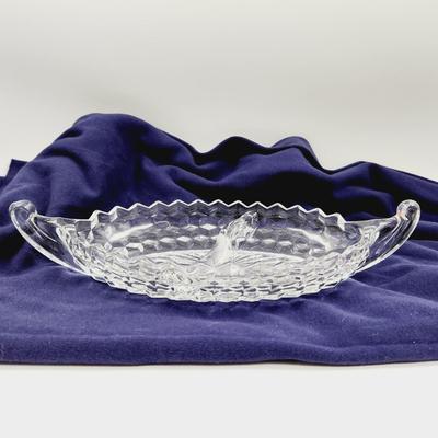 VINTAGE FOSTORIA CLEAR GLASS RELISH DISH