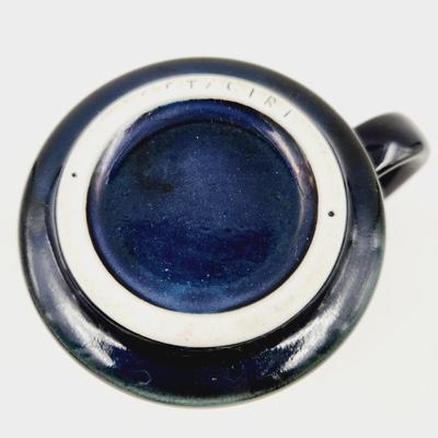 EMILY HOLLINGER BLUE WHALE SHIP BLUE COFFEE / TEA MUG