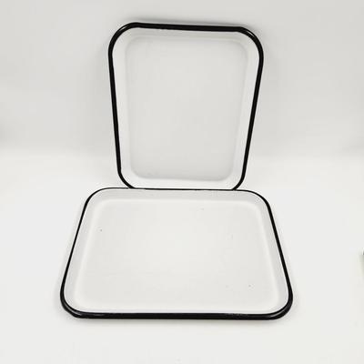 VINTAGE ENAMELWARE BLACK LINE TRAY BUNDLE