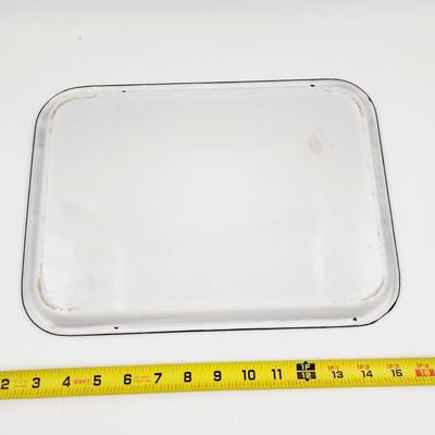 VINTAGE ENAMELWARE BLACK LINE TRAY BUNDLE