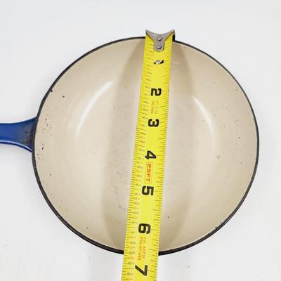 VINTAGE "LA CRUSET STYLE" CAST IRON ENAMEL WARE SKILLET