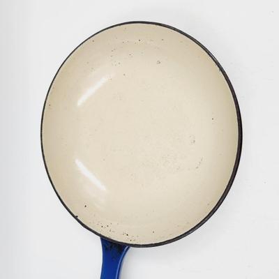VINTAGE "LA CRUSET STYLE" CAST IRON ENAMEL WARE SKILLET