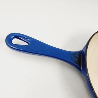 VINTAGE "LA CRUSET STYLE" CAST IRON ENAMEL WARE SKILLET
