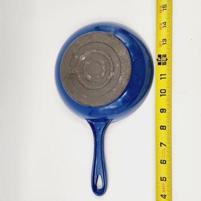 VINTAGE "LA CRUSET STYLE" CAST IRON ENAMEL WARE SKILLET