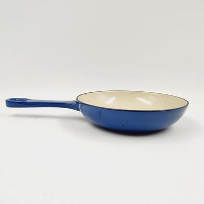 VINTAGE "LA CRUSET STYLE" CAST IRON ENAMEL WARE SKILLET