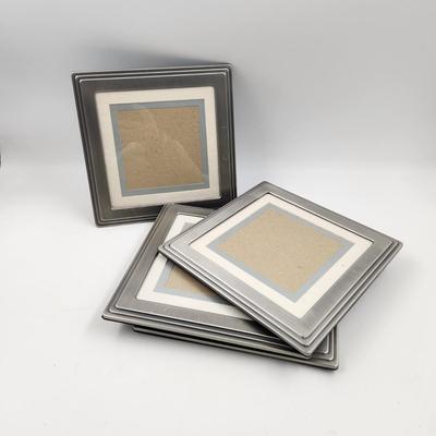 4 PC SET OF GREY METAL FRAMES