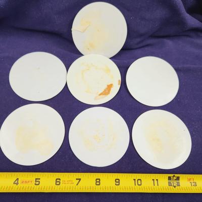 VINTAGE PLASTIC WASHBURN COASTERS 7 PC