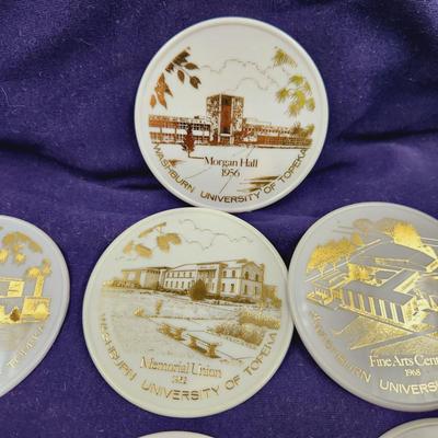 VINTAGE PLASTIC WASHBURN COASTERS 7 PC