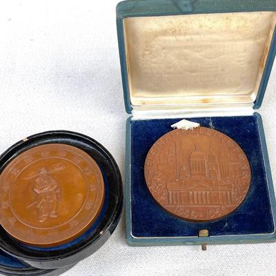 LOT 125 Pair Commemorative Medallions Asian & Helsinki