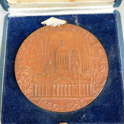 LOT 125 Pair Commemorative Medallions Asian & Helsinki