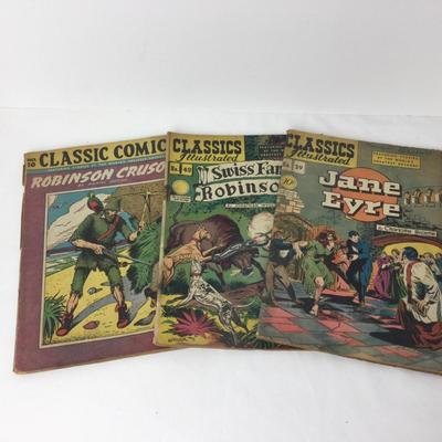 978 Vintage Classic Comics Lot 1940â€™s Jane Eyre Swiss Family Crusoe