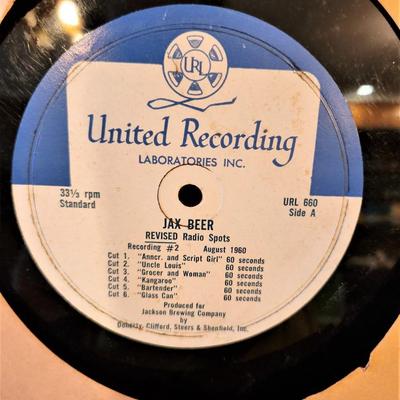 Lot #125  SUPER RARE - Promotional Recording JAX BEER Spots - 1960 - 30 Second Spots