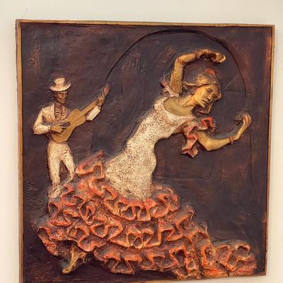 Vintage Mid Century Flamenco dancers 21x21