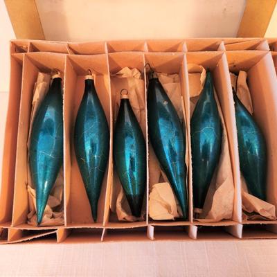 Lot #132  Box of Vintage Glass Christmas Ornaments