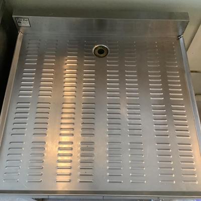 114 Stainless Steel Closed Glass Rack with Rack Glides, and Drain Board