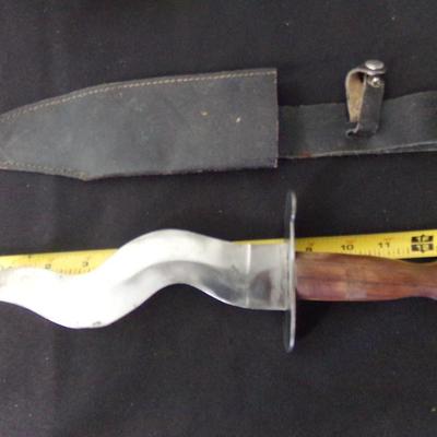 Vintage Pakistan 13" ceremonial Dagger Knife wavy blade.