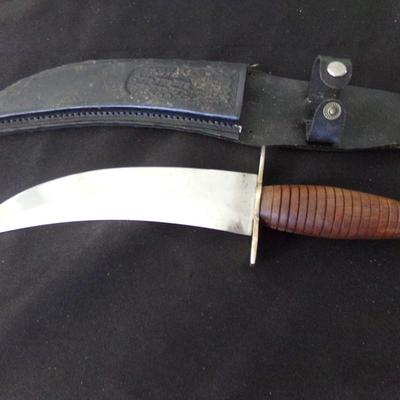 12" CURVED SHEATH KNIFE.