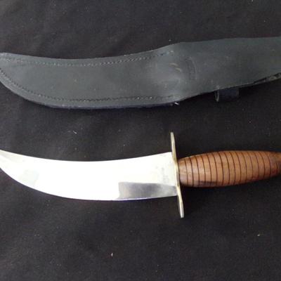 12" CURVED SHEATH KNIFE.