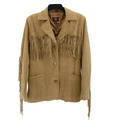 Gallery Leather Fringe Jacket S