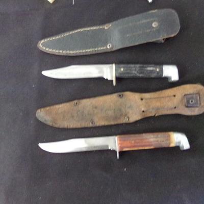 2 SHEATH KNIVES. 7 1/2"
