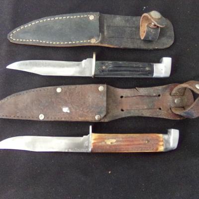 2 SHEATH KNIVES. 7 1/2"