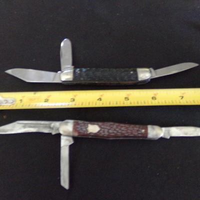 3 FOLDING KNIVES; IMPERIAL PROV. R.I. USA, CAMILLUS NEW YORK USA 72, NRA.