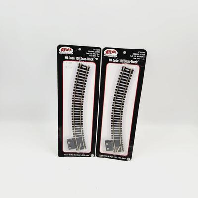 2 - ATLAS HO CODE 100 SNAP TRACK 18" RADIUS TERMINAL SECTION