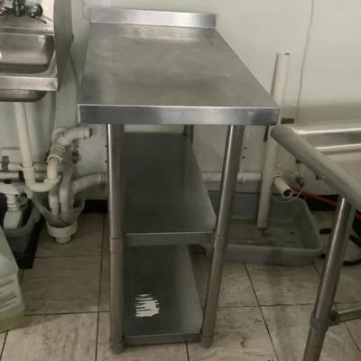 155 Stainless Steel Table with Adjustable Center Shelf