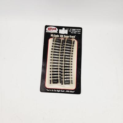 ATLAS HO CODE 100 SNAP TRACK - 1/2 18" RADIUS SECTION #834 - 4 PC
