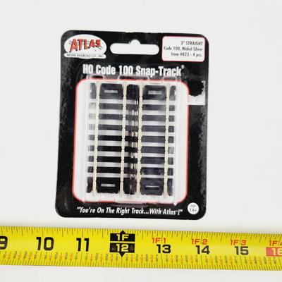 ATLAS HO CODE 100 SNAP TRACK - 3" STRAIGHT #823 4 PC