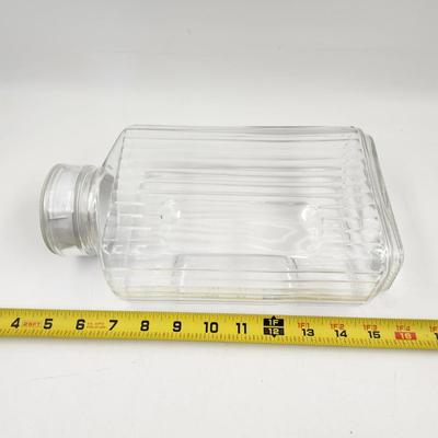 VINTAGE RIBBED GLASS LIQUID CONTAINER