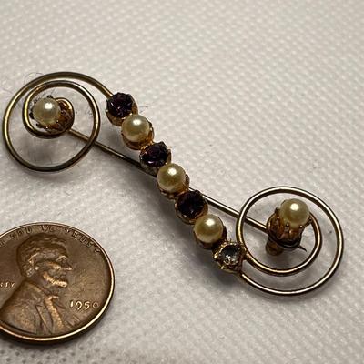VINTAGE DOUBLE SPIRAL PIN