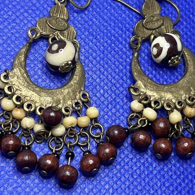â€œGRAZIANOâ€ DANGLE BEADED EARRINGS
