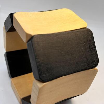 BLONDE, EBONY WOOD SEGMENT BRACELET