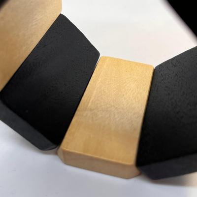 BLONDE, EBONY WOOD SEGMENT BRACELET