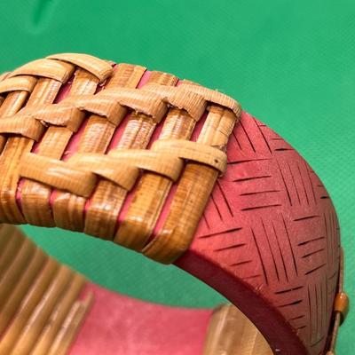 WOVEN CANE OVER WOOD BEACH STYLE BRACELET