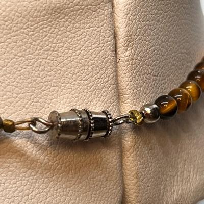 EXCELLENT POLISHED TIGER EYE STONE NECKLACE