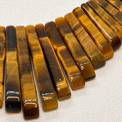 EXCELLENT POLISHED TIGER EYE STONE NECKLACE