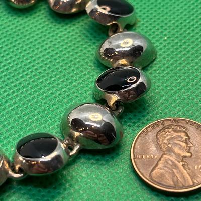 SILVER AND BLACK SEGMENT BRACELET