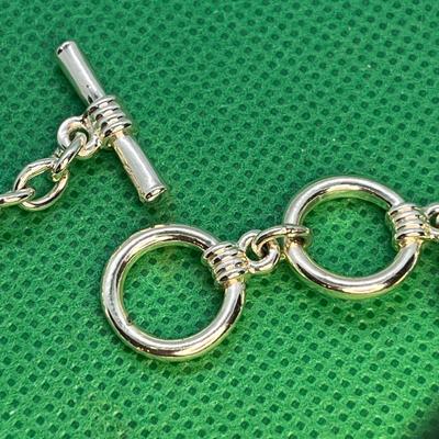 SHINY SILVER TONE HEARTS BRACELET