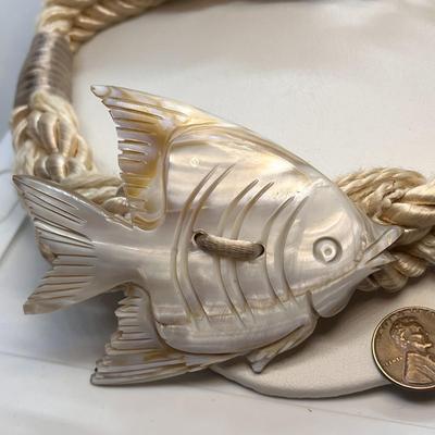 CARVED SEASHELL FISH NECKLACE