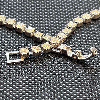 VINTAGE SWEEPING RHINESTONE NECKLACE, EARRINGS