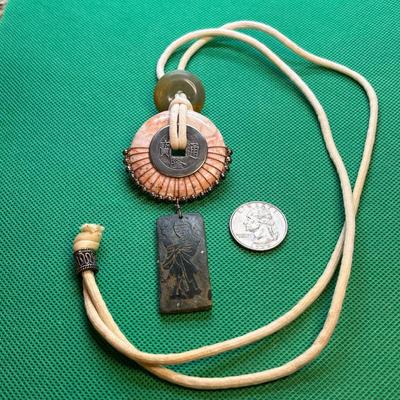 ASIAN STYLE GODDESS NECKLACE STONE, JADE, SLATE