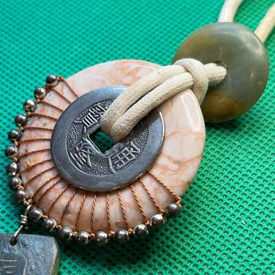 ASIAN STYLE GODDESS NECKLACE STONE, JADE, SLATE