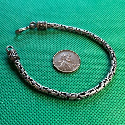7â€ SILVER METAL BYZANTINE BRACELET