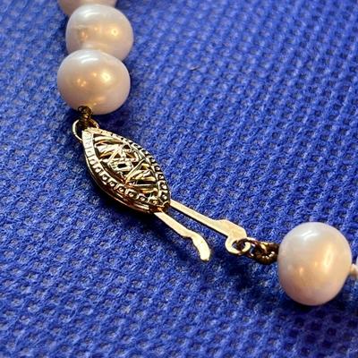 EXCELLENT REAL NATURAL PEARL BRACELET 14k CLASP