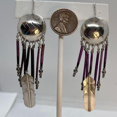 ARTISAN SIGNED SOUTHWEST STYLE EARRINGS