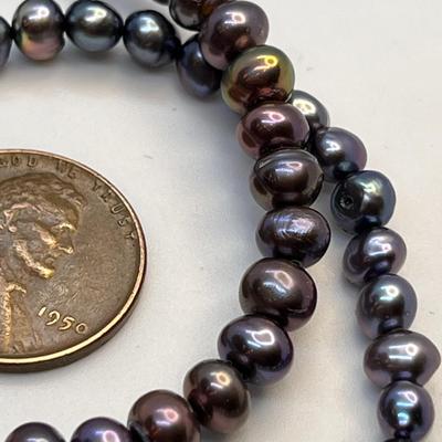 2 STRETCH BRACELETS REAL BLACK PEARLS