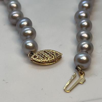 WONDERFUL GRAY PEARL 14K NECKLACE