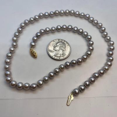 WONDERFUL GRAY PEARL 14K NECKLACE